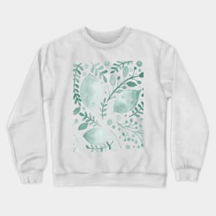 Watercolor leaves - greyish green Crewneck Sweatshirt